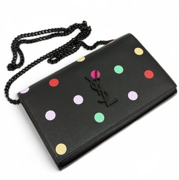 ✨️Authentic saint laurent multicolor Polka Dot Wallet on chain - Picture 2 of 15
